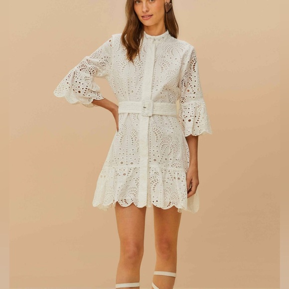 FARM Rio Dresses & Skirts - Farm Rio Off-White Palm Tree Mini Dress Size Large New with tags